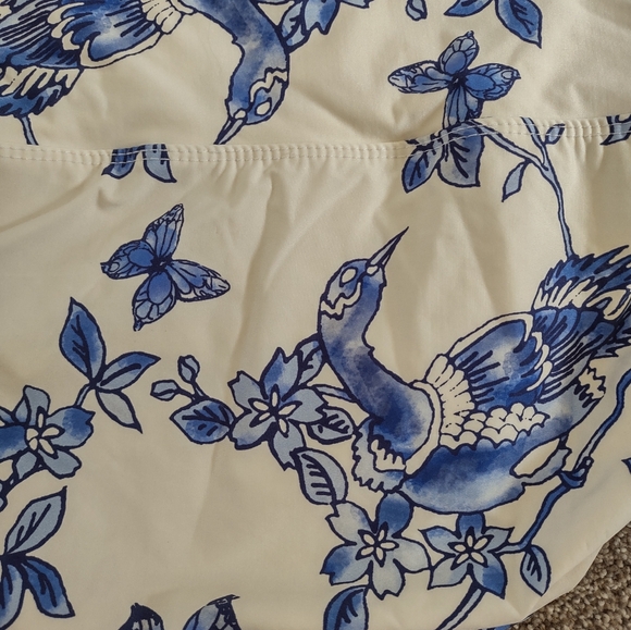 Tara Grinna bikini blue floral size 6 high rise size 34 off the shoulder top - Picture 5 of 13